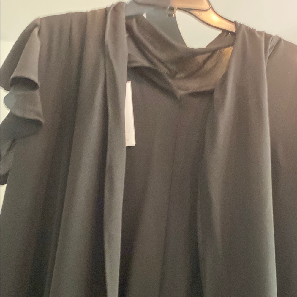 Black Asymmetrical Tiered Cocktail Dress - Picture 6 of 8